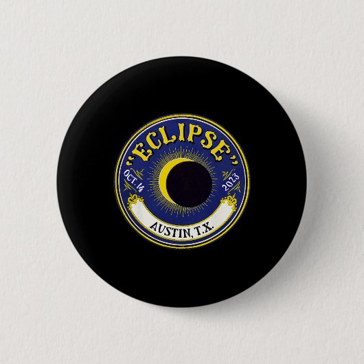 Annular Solar Eclipse Austin Texas Familie Reizen  Ronde Button 5,7 Cm (Voorkant)