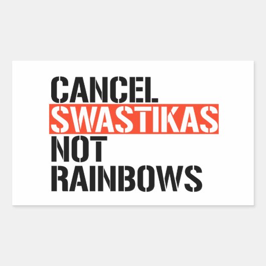 Annuleren Fascist Niet Rainbows Rechthoekige Sticker (Voorkant)