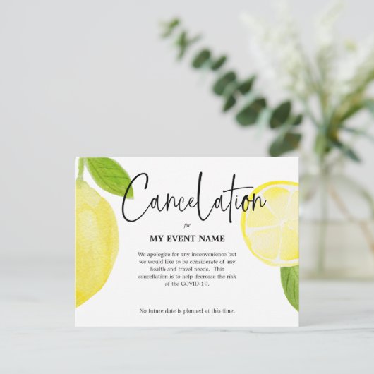 Annulering Briefkaart COVID-19 (Staand voorkant)