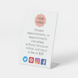 Annulering van een salon- of kuddevoetteken reclamebord met voetstuk