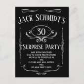 Annulering van Whiskey Label Party Briefkaart (Voorkant)