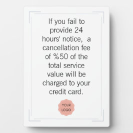 Annulering voor salon- of spa-plaque fotoplaat