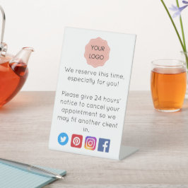 Annulering voor salon of spa reclamebord met voetstuk