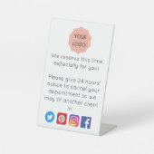 Annulering voor salon of spa reclamebord met voetstuk (Voorkant)