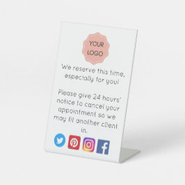 Annulering voor salon of spa reclamebord met voetstuk