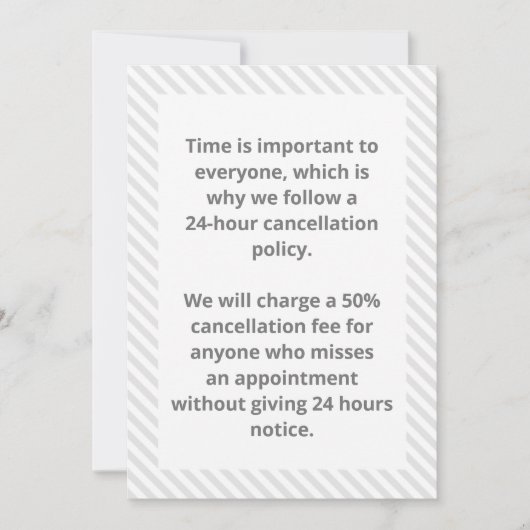 Annuleringsbeleid Kaart (Voorkant)