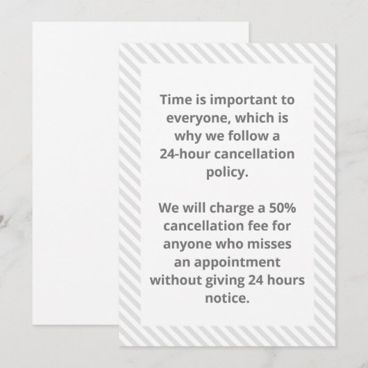 Annuleringsbeleid Kaart (Voorkant / Achterkant)