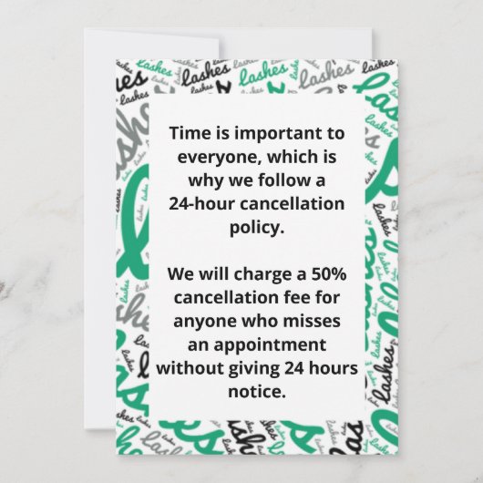 Annuleringsbeleid Kaart (Voorkant)