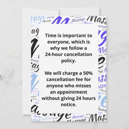 Annuleringsbeleid Kaart (Voorkant)