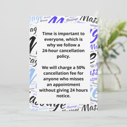 Annuleringsbeleid Kaart (Staand voorkant)