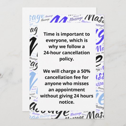 Annuleringsbeleid Kaart (Voorkant / Achterkant)