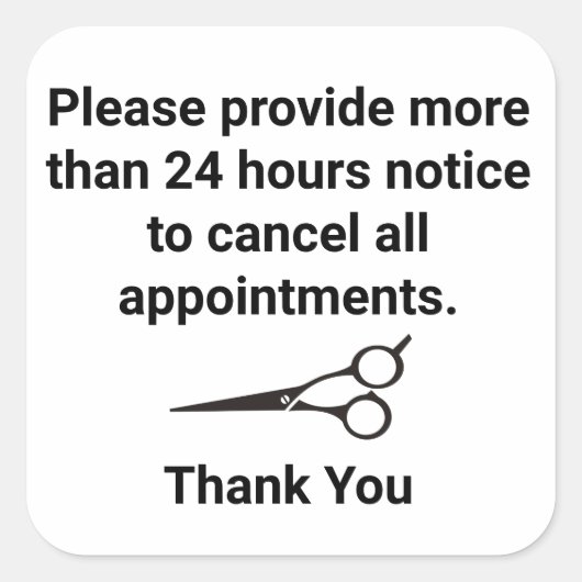 Annuleringsbeleid Vierkante Sticker (Voorkant)