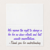 Annuleringsbeleid Visitekaartje (Buitenkant ongevouwen)