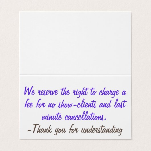 Annuleringsbeleid Visitekaartje (Buitenkant ongevouwen)