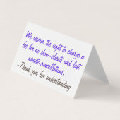 Annuleringsbeleid Visitekaartje (Voorkant)