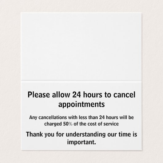 Annuleringsbeleid Visitekaartje (Buitenkant ongevouwen)