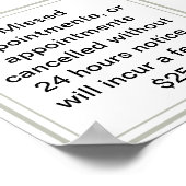 Annuleringsbeleid voor een servicebedrijf poster (Hoek)