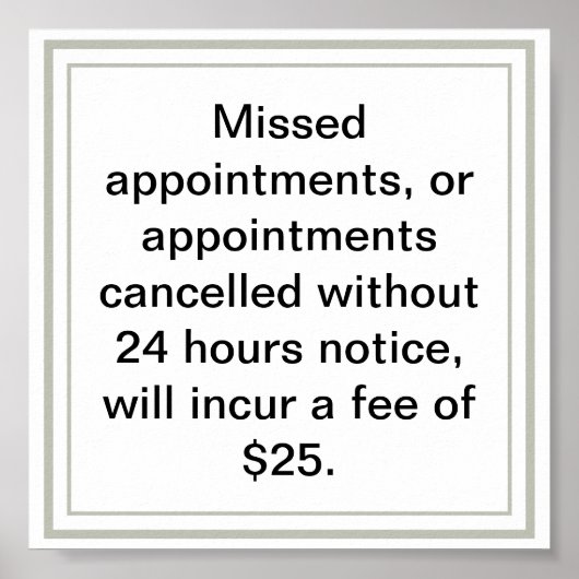 Annuleringsbeleid voor een servicebedrijf poster (Voorkant)