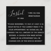 Annuleringskaart voor benoeming vierkante visitekaartje (Achterkant)