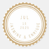 Annuleringsstempel Bruiloft Ronde Sticker (Voorkant)