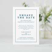 Annullering trouwdatum wijziging van plan uitgeste save the date (Staand voorkant)