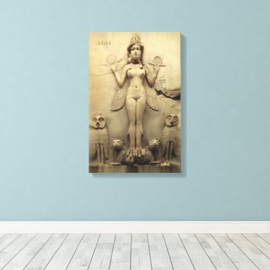 ANNUNAKI CANVAS DMT SPIRITUEEL GRAFFITI enlil enki (Insitu (Houten vloer))
