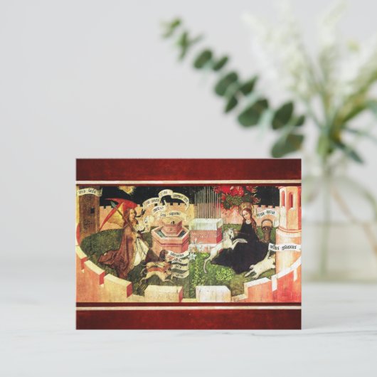 ANNUNCIATIE ALS DE MYSTISCHE HOEVEELHEID UNICORN BRIEFKAART (Staand voorkant)