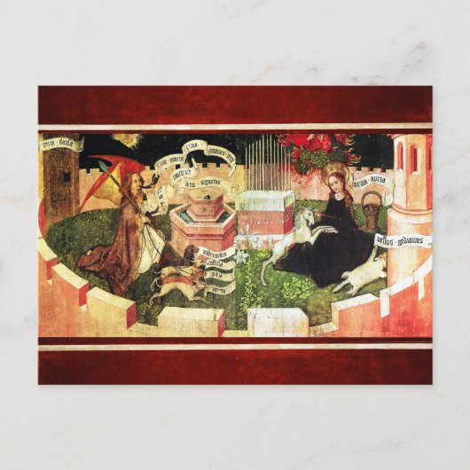 ANNUNCIATIE ALS DE MYSTISCHE HOEVEELHEID UNICORN BRIEFKAART (Voorkant)