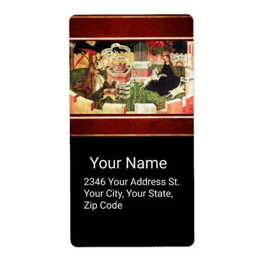 ANNUNCIATIE ALS DE MYSTISCHE HOEVEELHEID UNICORN ETIKET (Voorkant)