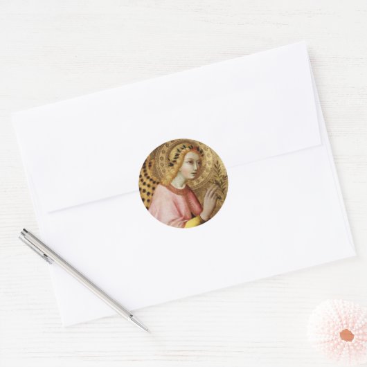ANNUNCIATIE ANGEL 2 RONDE STICKER (Envelop)