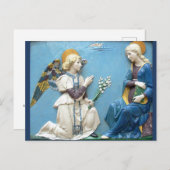 Annunciatie Angel Virgin Mary Della Robbia Blue Briefkaart (Voorkant / Achterkant)