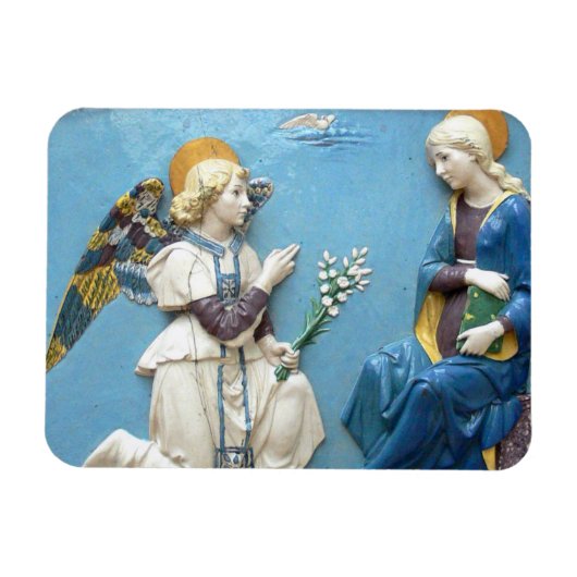Annunciatie Madonna Renaissance Della Robbia Blue Magneet (Horizontaal)