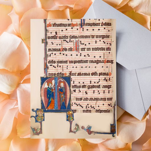 Annunciatie Middeleeuws Verlicht manuscript Briefkaart