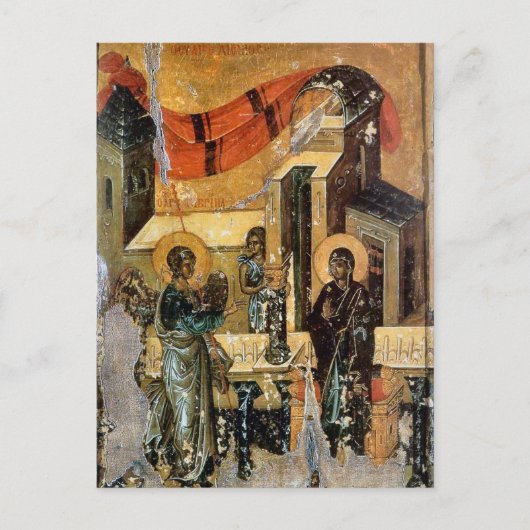 Annunciatie Orthodox Christelijk Byzantijns icoon Briefkaart (Voorkant)