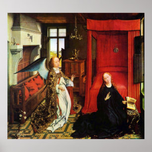 ANNUNCIATION ANGEL Archangel Gabriel en Virgin Poster