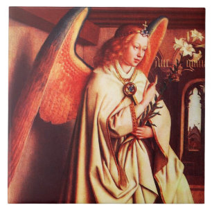 ANNUNCIATION ANGEL Archangel Gabriel, Jan Van Eyck Tegeltje