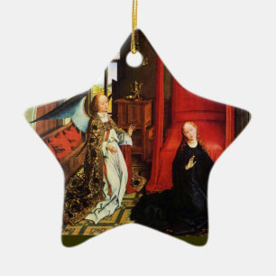 ANNUNCIATION ANGEL Archangel Gabriel, Virgin Star Keramisch Ornament