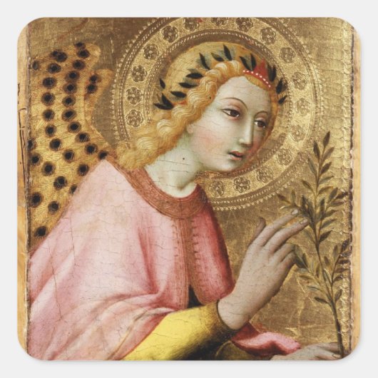 Annunciation Angel beroemd gemaakt door Simone Mar Vierkante Sticker (Voorkant)