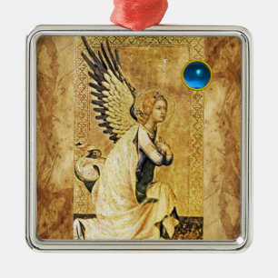 ANNUNCIATION ANGEL Blue Sapphire Metalen Ornament