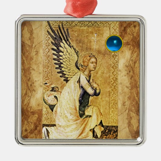 ANNUNCIATION ANGEL Blue Sapphire Metalen Ornament (Voorkant)