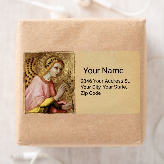 ANNUNCIATION ANGEL door Simone Martini Parchment Etiket (Insitu)