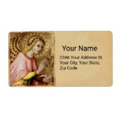 ANNUNCIATION ANGEL door Simone Martini Parchment Etiket (Voorkant)