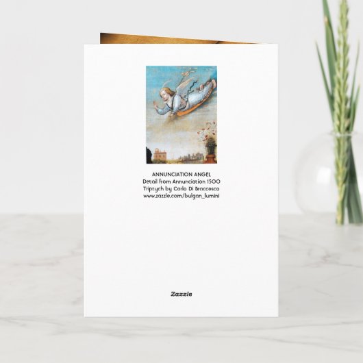 ANNUNCIATION ANGEL FEESTDAGEN KAART (Achterkant)