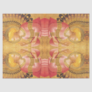ANNUNCIATION ANGEL IN GOLD PINK kerstgroet Tissuepapier