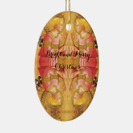 ANNUNCIATION ANGEL IN GOLD PINK Kerstmis Keramisch Ornament (Rechts)