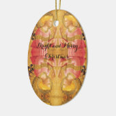 ANNUNCIATION ANGEL IN GOLD PINK Kerstmis Keramisch Ornament (Links)