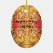 ANNUNCIATION ANGEL IN GOLD PINK Kerstmis Keramisch Ornament (Voorkant)