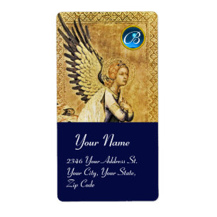 ANNUNCIATION ANGEL MONOGRAM, Blue Sapphire Etiket