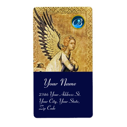 ANNUNCIATION ANGEL MONOGRAM, Blue Sapphire Etiket (Voorkant)
