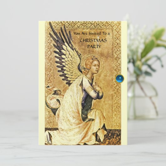 ANNUNCIATION ANGEL MONOGRAM, Blue Sapphire, Gold Kaart (Staand voorkant)